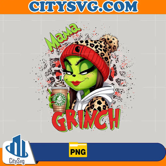 LeopardRedChristmasMamaGrinchPng