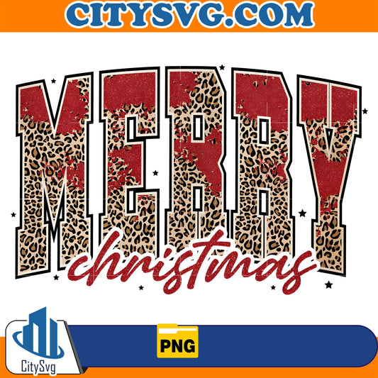 Leopard glitter merry christmas Png CitySvg
