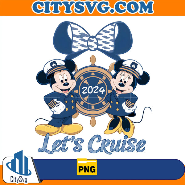 Lets Cruise 2024 Disney Couple Captain Png CITYSVG