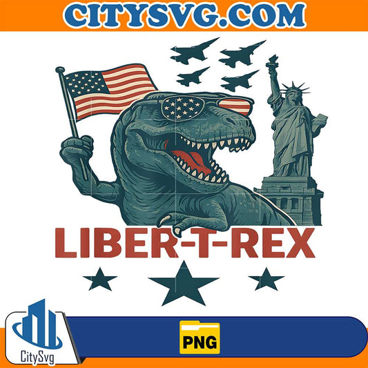 Liber-T-Rex-Dinosaur-Patriotic-And-4th-Of-July-Png