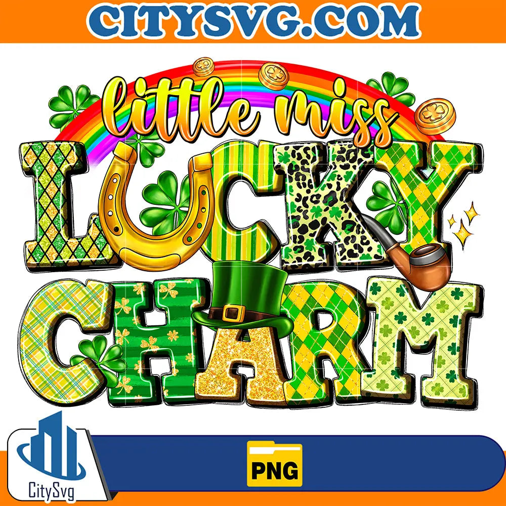 LittleMissLuckyCharmStPatricksDaySublimationPng