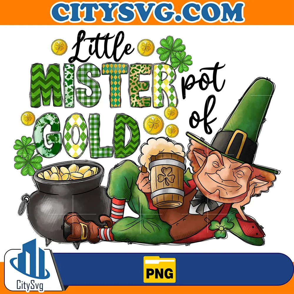 LittleMisterPotOfGoldStPatricksDaySublimationPng