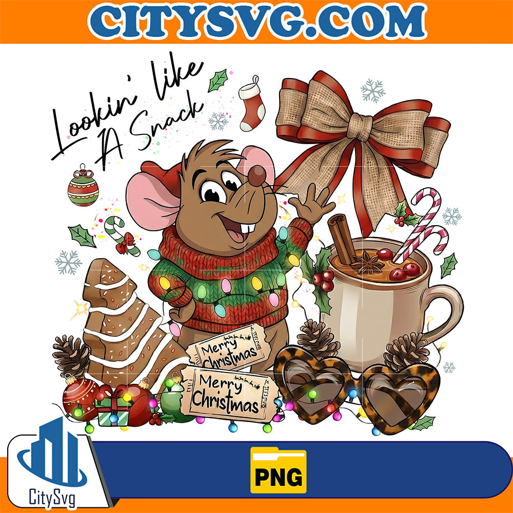 Lookin' Like A Snack Gus Gus Mouse Christmas Png CitySvg