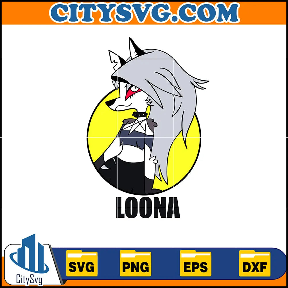 Loona Sticker Svg, Editable Angel Dust Hazbin Hotel Head, Coloring Pag ...