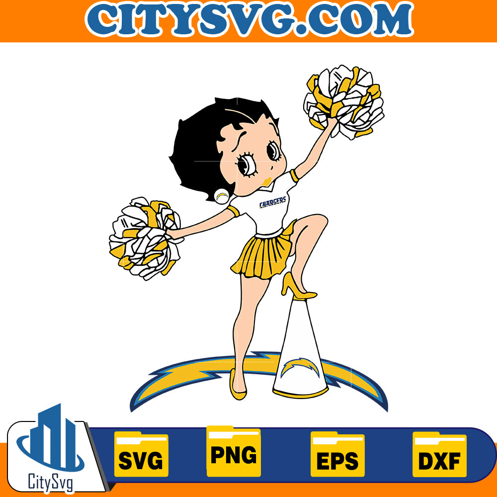 Betty Boop Los Angeles Chargers Svg