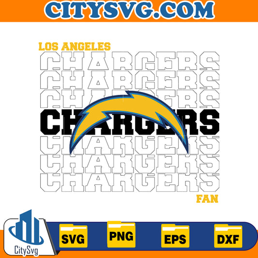 Los Angeles Chargers Fan Svg