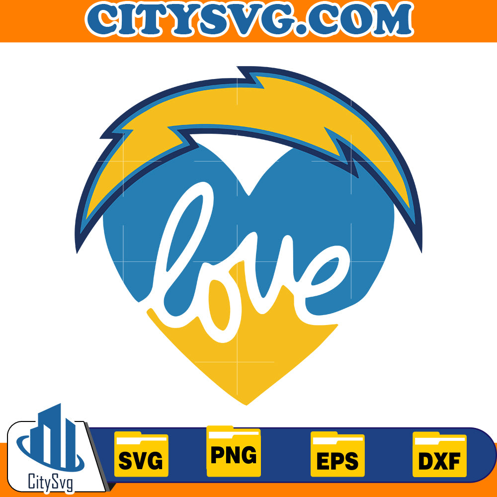 Love Los Angeles Chargers Svg