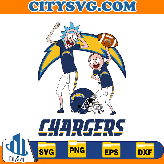 Rick and Morty Los Angeles Chargers Svg