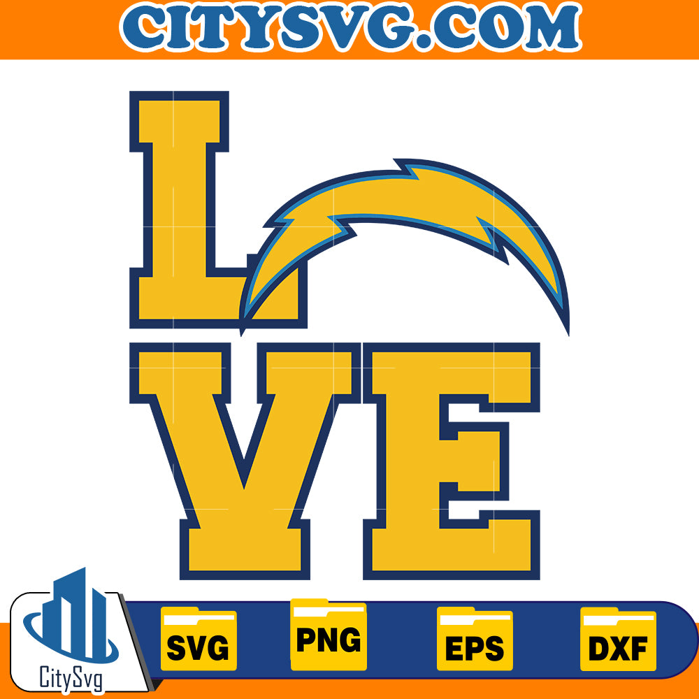 Love Los Angeles Chargers Svg