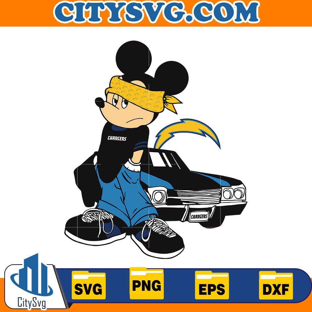 Gangster mickey Los Angeles Chargers Svg