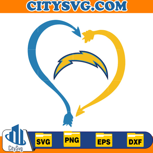 Heart Los Angeles Chargers Svg