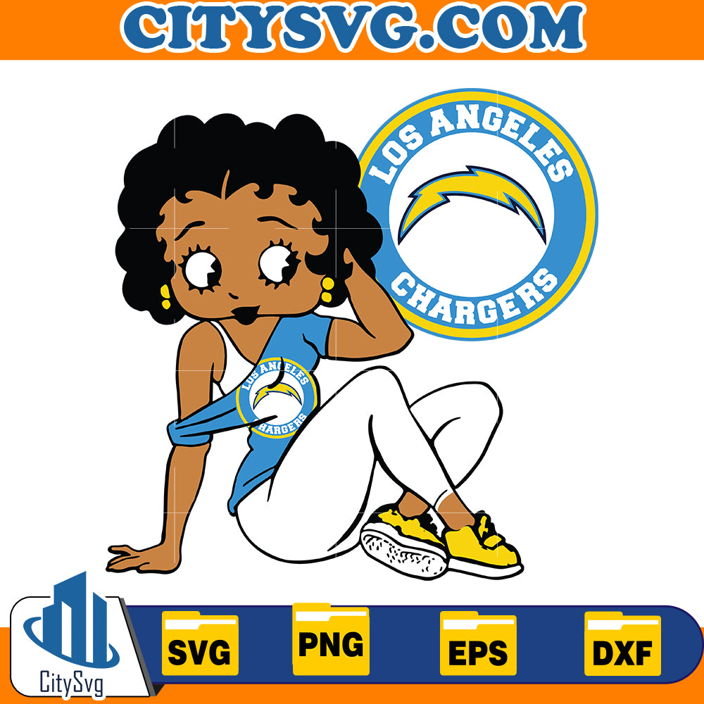 Betty Boop Los Angeles Chargers Svg