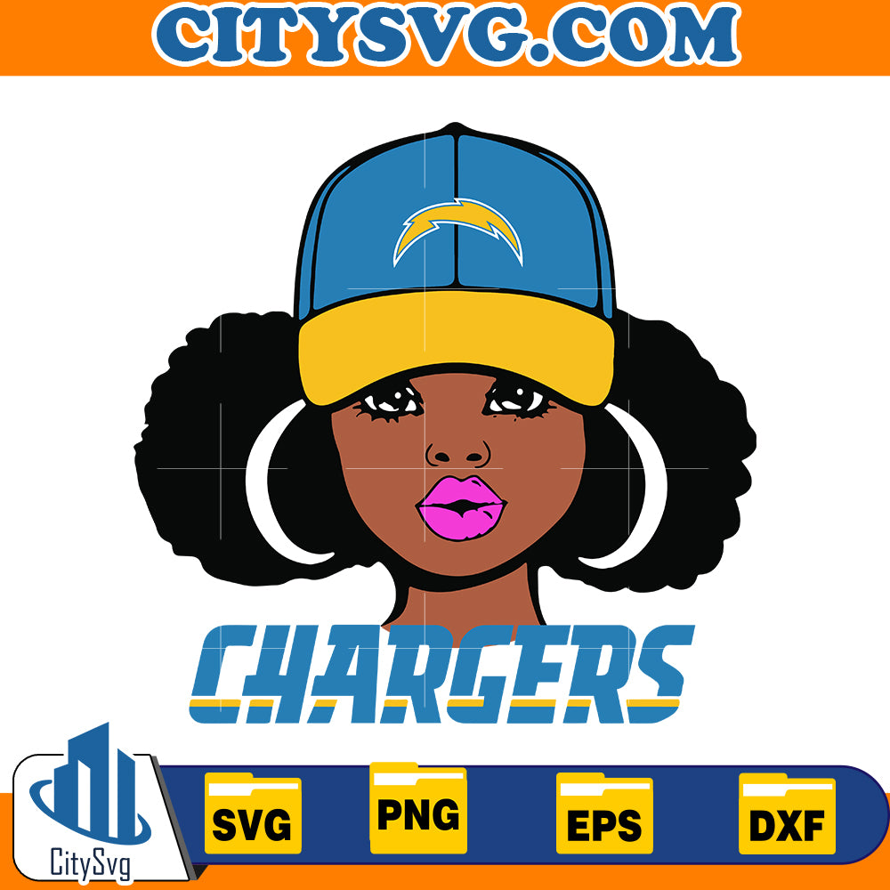 Cute Girl Los Angeles Chargers Svg