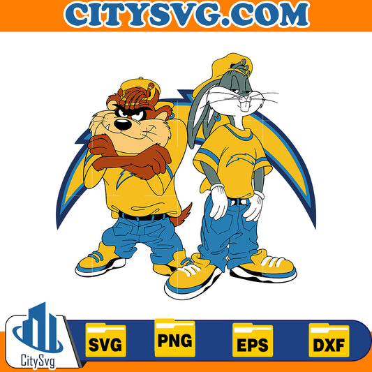 Taz and bugs kriss kross Los Angeles Chargers Svg