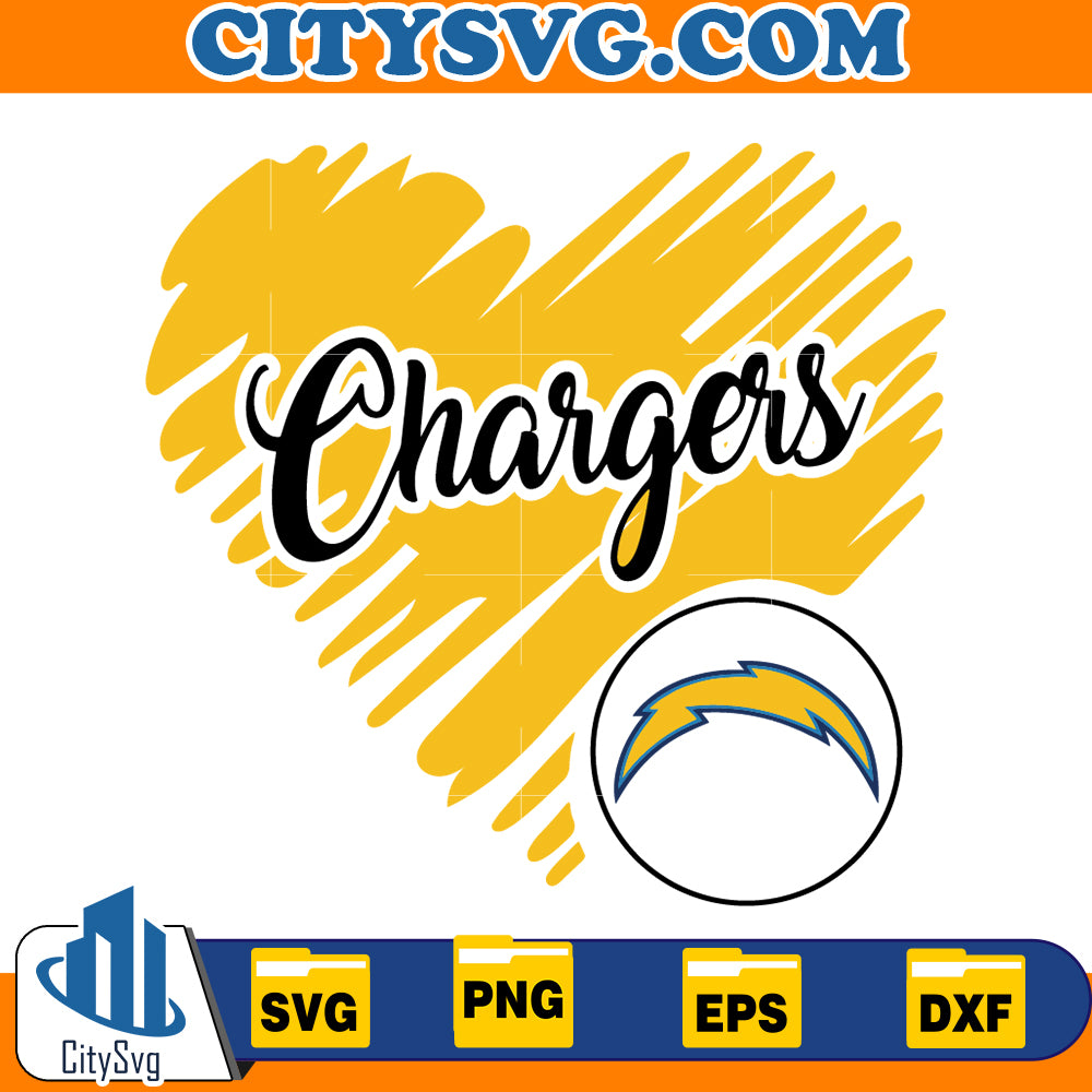 Heart Los Angeles Chargers Svg