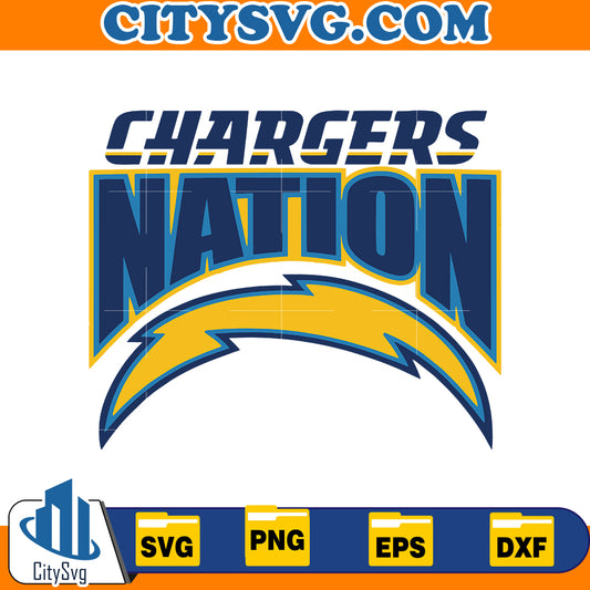 Chargers Nation Svg, Los Angeles Chargers Svg