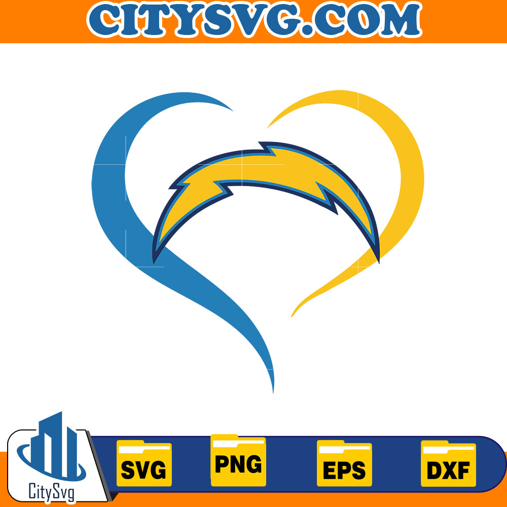 Heart Los Angeles Chargers Svg