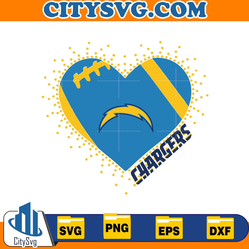 Heart Los Angeles Chargers Svg