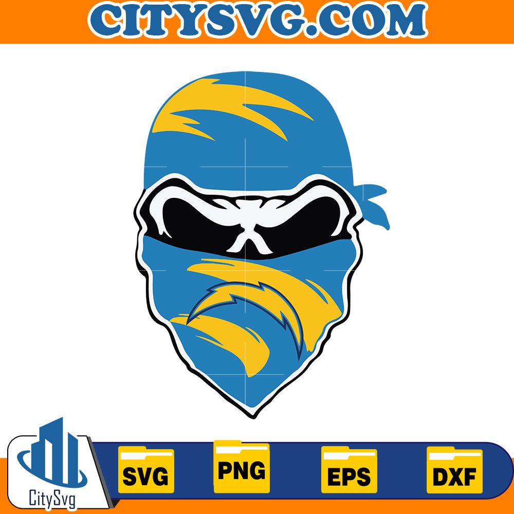 Skull Los Angeles Chargers Svg