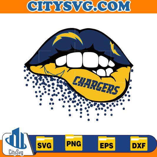 Lips Los Angeles Chargers Svg