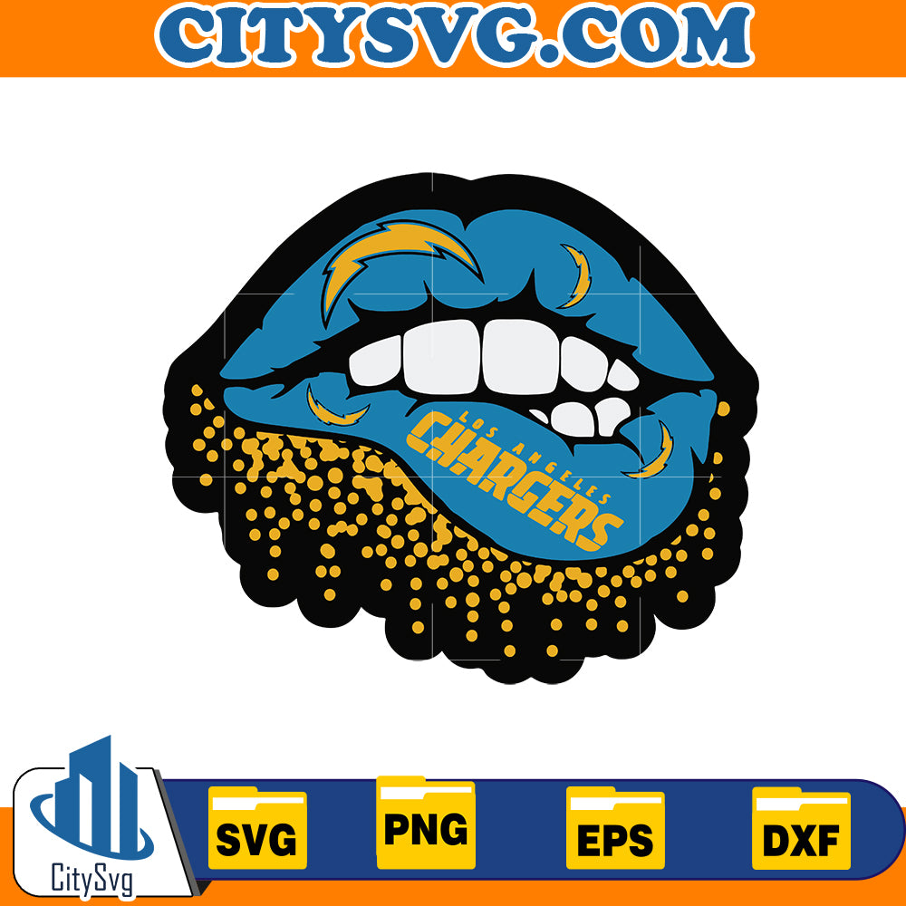 Lips Los Angeles Chargers Svg