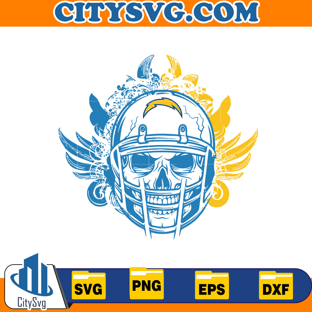 Skull Los Angeles Chargers Svg