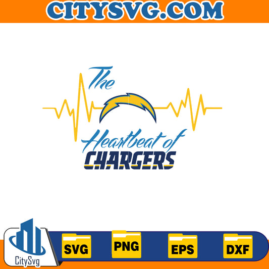 The Heartbeat of Los Angeles Chargers Svg