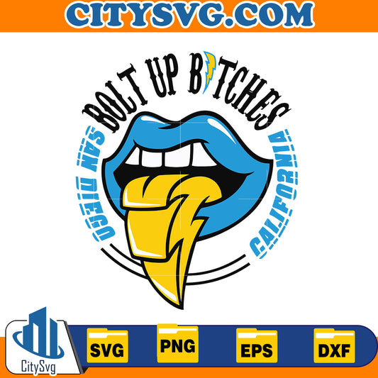 Bolt Up Bitches Svg, Los Angeles Chargers Svg