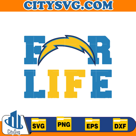 For Life Los Angeles Chargers Svg