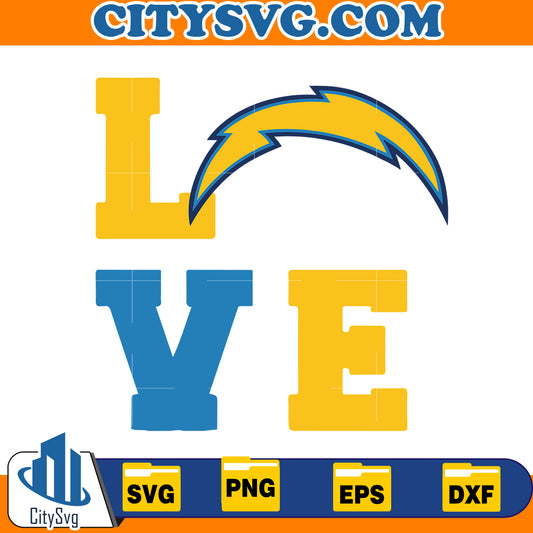 Love Los Angeles Chargers Svg