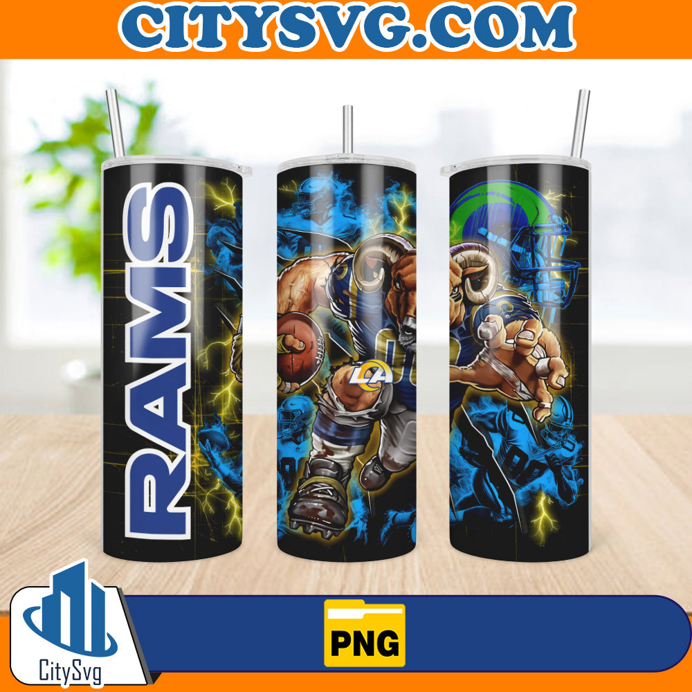 LosAngelesRams20ozSkinnyTumblerSublimationDesignsPng