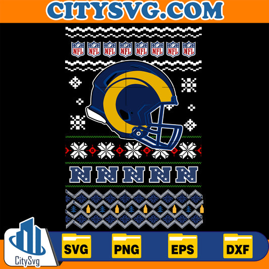 Los Angeles Rams Christmas Svg