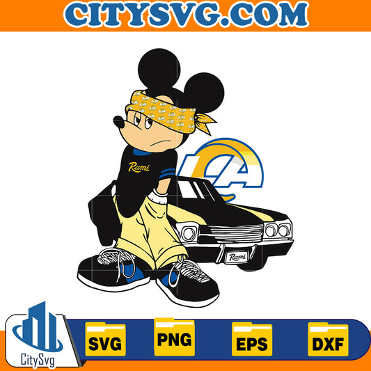 Mickey Gangster Los Angeles Rams Svg