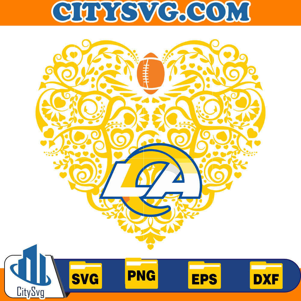 Heart Los Angeles Rams Svg