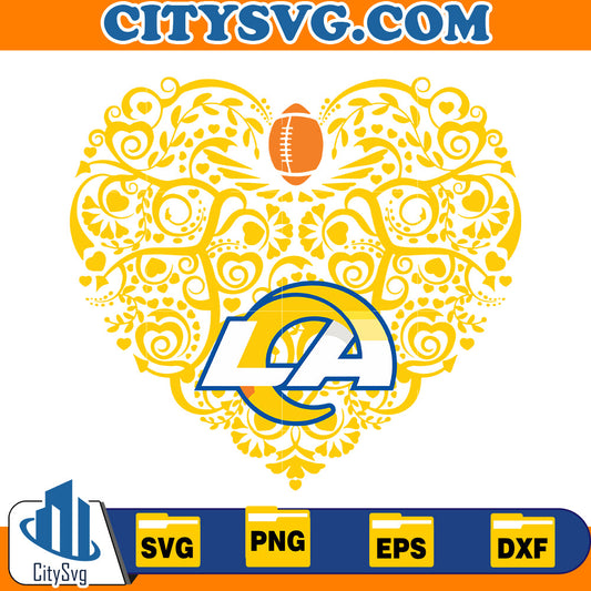 Heart Los Angeles Rams Svg