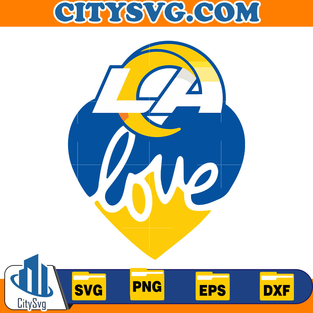 Heart Los Angeles Rams Svg