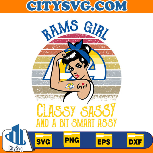 Rams girl classy sassy and a bit smart assy, Los Angeles Rams Svg