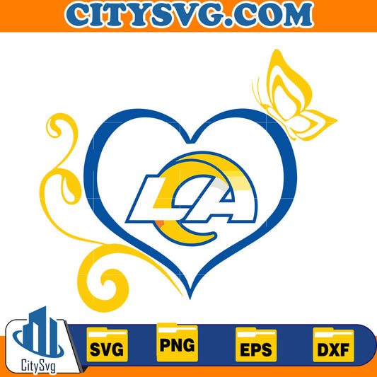 Heart Los Angeles Rams Svg