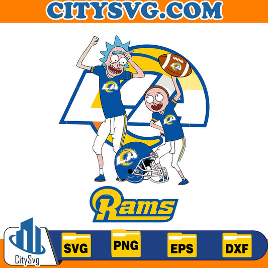 Rick and Morty Los Angeles Rams Svg