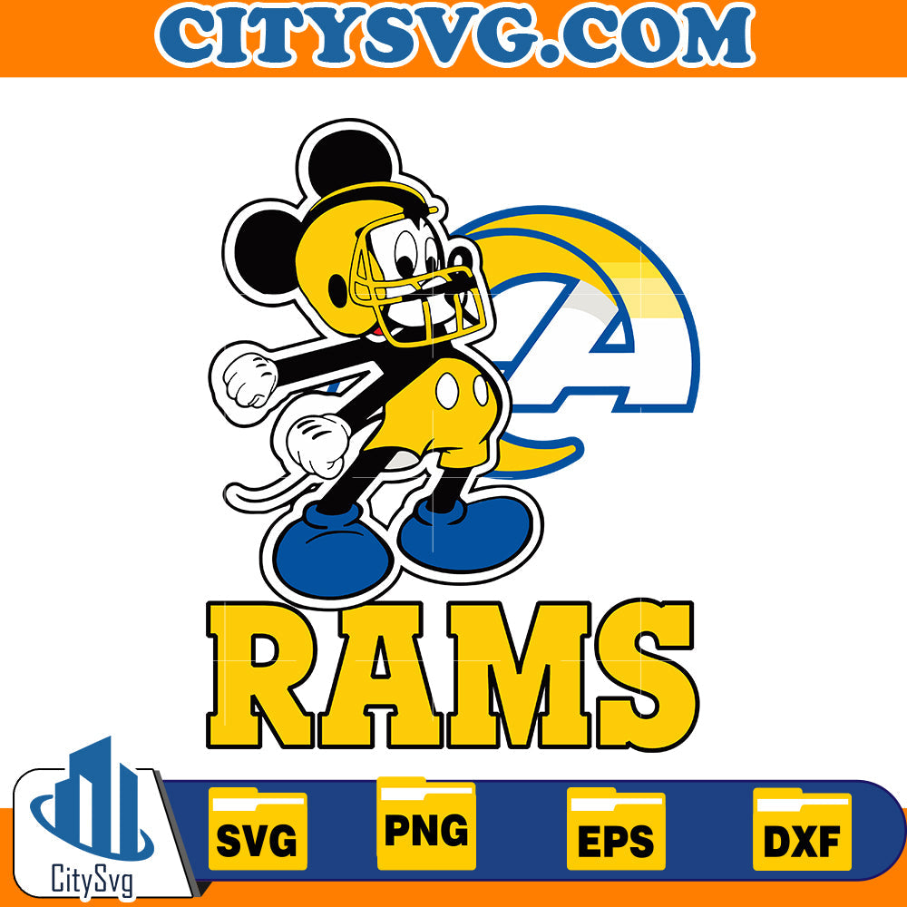 Mickey Los Angeles Rams Svg