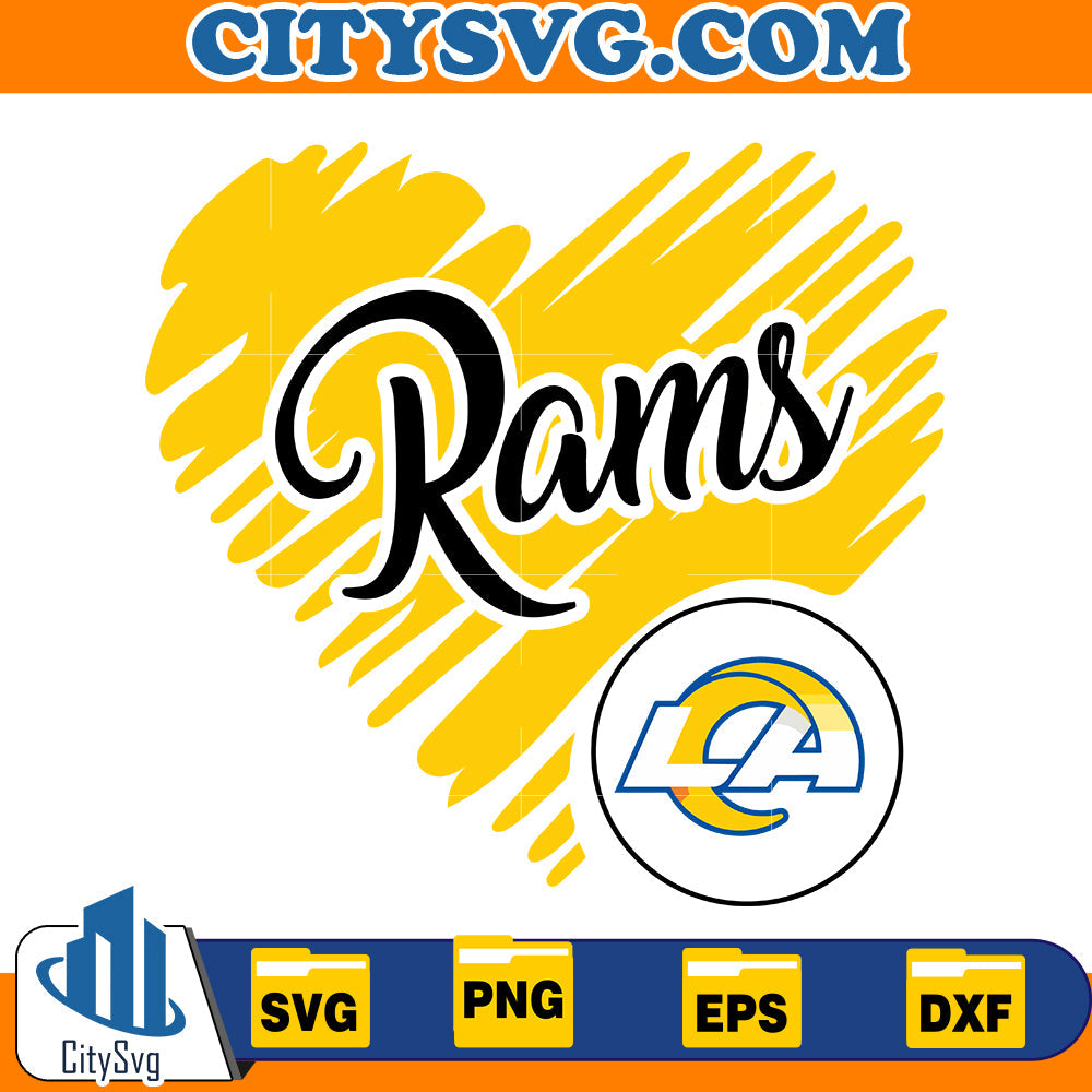 Heart Los Angeles Rams Svg