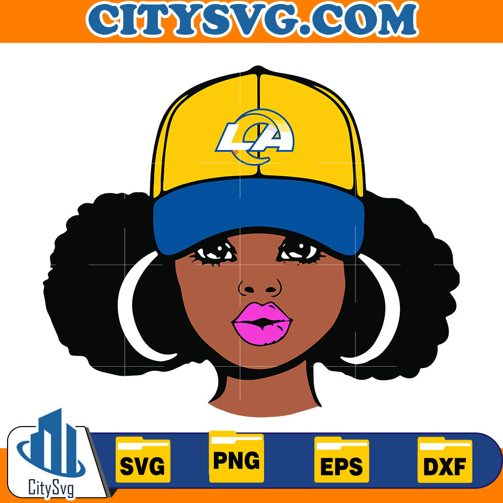 Cute Girl Los Angeles Rams Svg