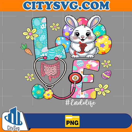 Love Endo Life Endo Nurse Bunny Stethoscope Easter Png CitySvg