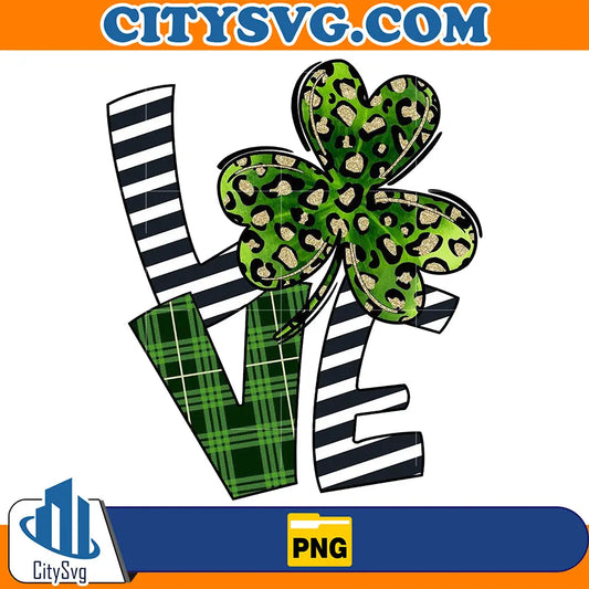 LovePatrickDayLeafCloverSublimationPng