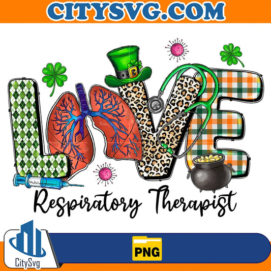 LoveRespiratoryTherapistStPatricksDaySublimationPng