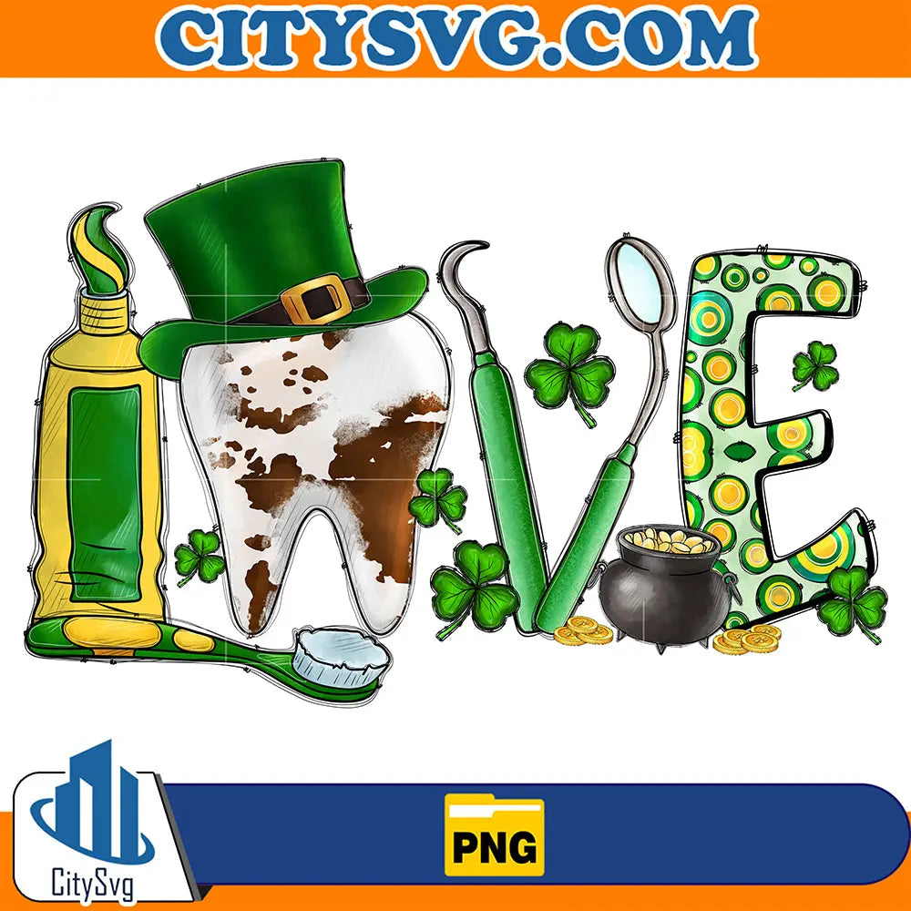 LoveTeethStPatricksDaySublimationPng
