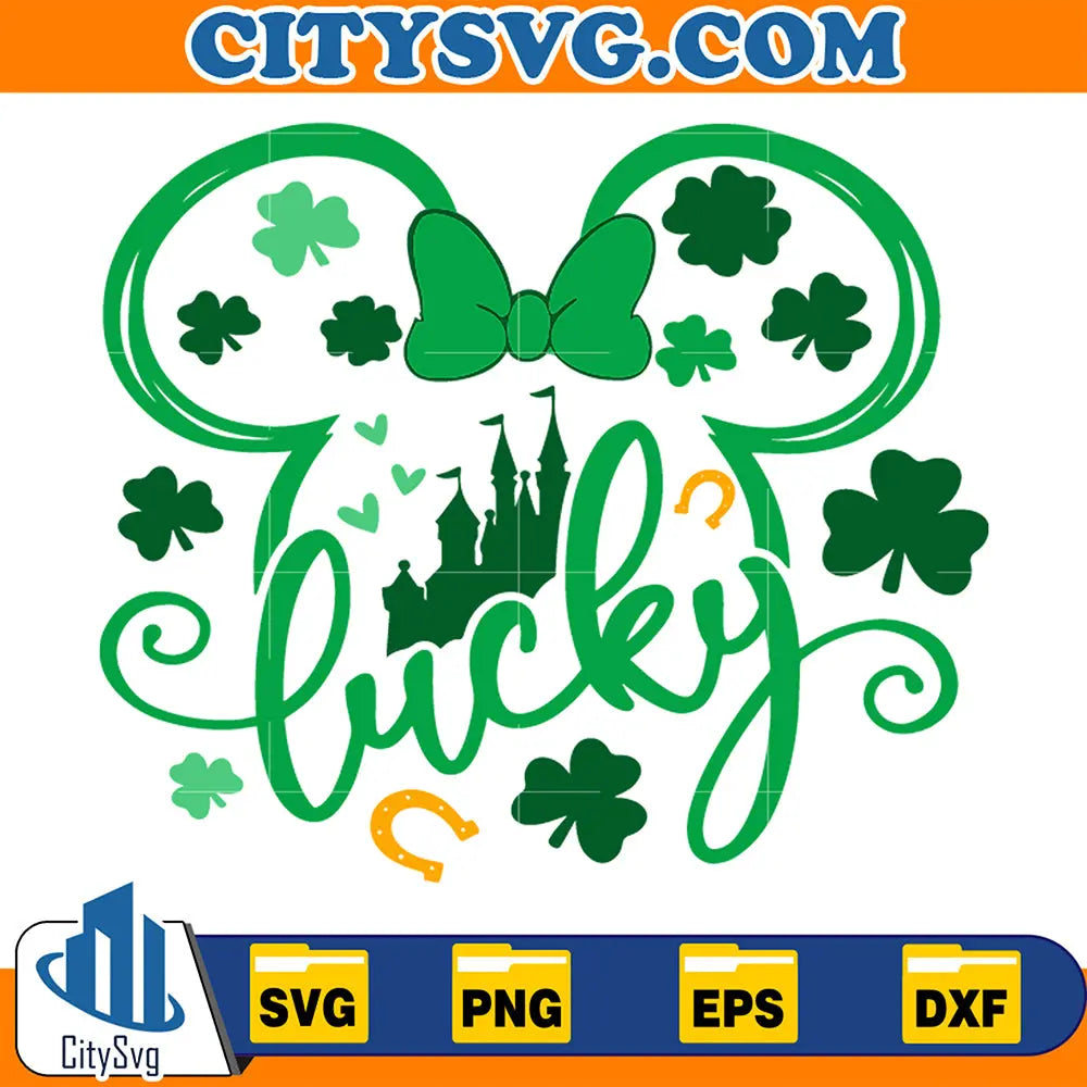 LuckyDisneyMouseHeadStPatricksDaySvg
