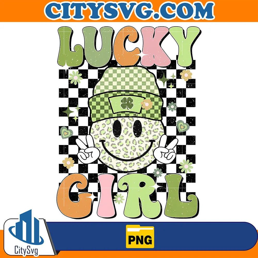 LuckyGirlSmileyFaceStPatricksDayPng