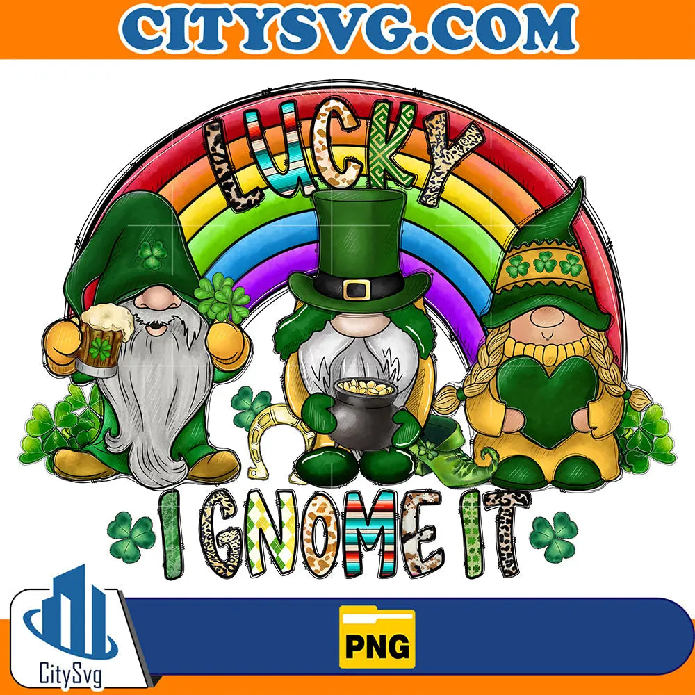 LuckyGnomeItStPatricksDaySublimationPng