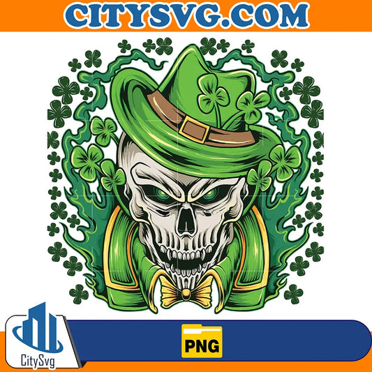 LuckyIrishSkullStPatricksDaySublimationDesignsPng